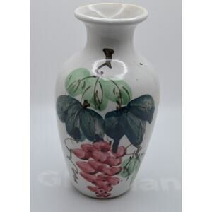Brinn's Pittsburgh Ceramic Flowered Vase - Vintage Hand Painted Made in Taiwan